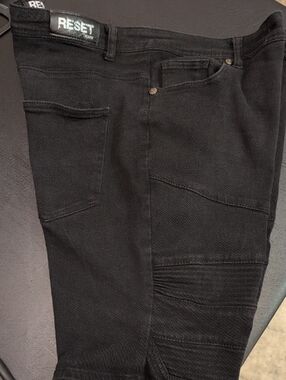 RESET Black Moto-Style Stretch Shorts
